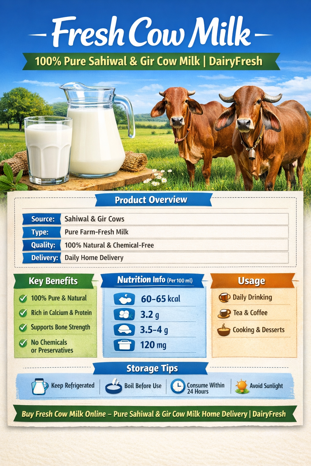 Fresh Cow Milk – 100% Pure Sahiwal & Gir Cow Milk DairyFresh (2) Fresh Cow Milk – 100% Pure Sahiwal & Gir Cow Milk DairyFresh